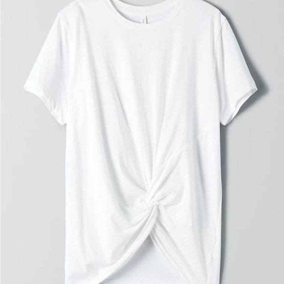 Aritzia The Group by Babaton White Foundation Knot T-shirt NWT - Picture 2 of 5